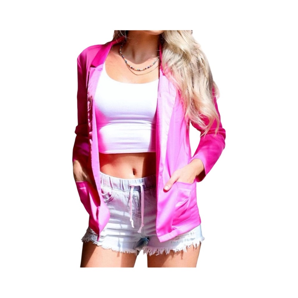 Glam Hot Pink Blazer Jacket - Picture 7 of 10